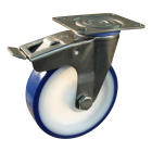 Novio serie 27-30 Zwenkwiel geremd met plaatbevestiging - Ø125 mm - glijlager - PU/TPU - 227.121.306.501