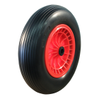 Novio Kruiwagenwiel PU volrubber - 4.00-8 - 2.50A-8 - rollager - asgat Ø20 mm - NL75 mm - kunststof velg