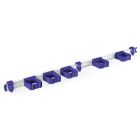 Toolflex ONE Aluminium rail met 5 gereedschapshouders - 940 mm - Ø15-35 mm - paars