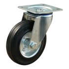 Novio serie 02-15 Zwenkwiel met plaatbevestiging - Ø100 mm - rollager - rubber/TPE - 202.102.156.000