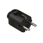 HEVU PVC Rechte stekker + randaarde - klapmodel - zwart - 61071