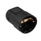 HEVU PVC contra stekker + randaarde - klapmodel - zwart - 61073