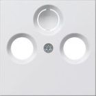 Gira 086903 Centraalplaat Antenne / Coax wandcontactdoos - systeem 55 - zuiver wit glanzend
