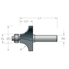 Stehle Hardmetalen Kwartfrees - afrondfrees met aanlooplager - Ø38,1 x 60 mm, R=12,7 mm - 58512102