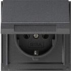 Gira 045467 TX44 Wandcontactdoos met randaarde en klapdeksel - spatwaterdicht - antraciet