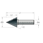 Stehle Hardmetalen V-groeffrees / graveerfrees - Ø15,8 x 51 mm, R=30° - 58502269