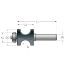 Stehle Hardmetaal halfrondfrees met aanlooplager - Ø25,4 x 65 mm, R=4,8 mm - 58512336