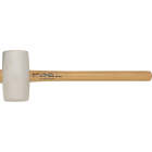 Athlet 929 Rubberen hamer met houten steel - Gr. 2, Ø65 mm - wit