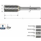 Rotec HM Stiftfrees cilindervorm met kopvertanding model B (ZYA-S)