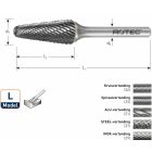 Rotec HM Stiftfrees kegelvorm met ronde kop model L (KEL)