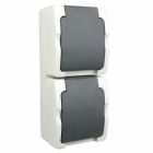 Nvoltz spatwaterdicht wandcontactdoos WCD verticaal 2-voudig 2P+RA