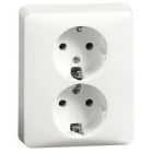 Peha Wandcontactdoos wit inbouw 2-voudig - met randaarde - H80.6512WW