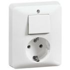 Peha Combi wisselschakelaar wit inbouw - met randaarde - H80.6686WW