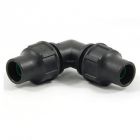 Druppelslang knie verbinder - Ø16 mm - zwart