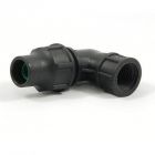 Druppelslang knie verbinder - Ø16 mm x 1/2" binnendraad - zwart