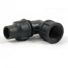 Druppelslang knie verbinder - Ø16 mm x 3/4" binnendraad - zwart