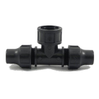Druppelslang T-verbinder - Ø16 mm x 3/4" binnendraad - zwart