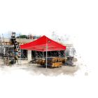 Grizzly GO-WORK Doorwerktent / partytent - 3x3 meter - staal frame - rood doek - GOW33R