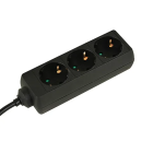 VB Tafelcontactdoos - 3-voudig - 1,5 meter 3x1,0 mm² - zwart - 41251