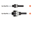 Rotec Quick-Lock gatzaaghouder met centreerboor t.b.v gatzaag type 528 en 533