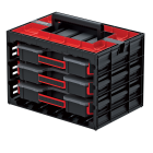 Kistenberg KTC40306B Tager case opbergkast met 3 uitneembare organizers - bakjes - zwart