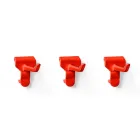Toolflex One gereedschapshaken - rood - kunststof - 3 stuks