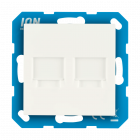 ION Modular Jack Cat en Coax met centraalplaat V1/J1 - 2-voudig - mat Alpin Wit - 13.300.015