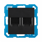 ION Modular Jack Cat en Coax met centraalplaat V1/J1 - 2-voudig - mat zwart - 13.300.016