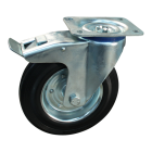 Novio serie 02-15 Zwenkwiel geremd met plaatbevestiging - Ø125 mm - rollager - rubber/TPE - 202.122.156.500