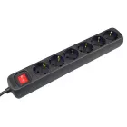 VB Tafelcontactdoos met schakelaar - 6-voudig - 1,5 meter 3x1,5 mm² - zwart