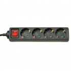 VB Tafelcontactdoos met schakelaar - 4-voudig - 1,5 meter 3x1,5 mm² - zwart