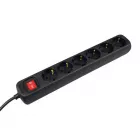 VB Tafelcontactdoos met schakelaar - 6-voudig - 3 meter 3x1,5 mm² - Zwart