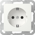 Gira 418827 Wandcontactdoos met randaarde - met klauwbevestiging - wit mat