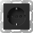 Gira 4466005 Wandcontactdoos met randaarde - zwart mat