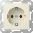 Gira 446601 Wandcontactdoos met randaarde - crème wit glanzend