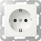 Gira 446627 Wandcontactdoos met randaarde - zuiver wit mat