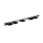 Toolflex Original Aluminium rail met 5 gereedschapshouders - 900 mm - 3M, 2XL houders - zwart