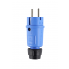 ABL PVC stekker met wartel + randaarde blauw