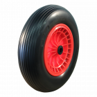 Novio Kruiwagenwiel PU volrubber - 4.00-8 - 2.50A-8 - rollager - asgat Ø20 mm - NL75 mm - kunststof velg