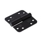 Dulimex Kogelstiftpaumelle SKG***® - 89x89 mm - links - ronde hoeken - RVS zwart gelakt