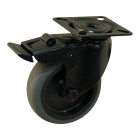 Novio serie 68-60 Zwenkwiel geremd met plaatbevestiging - Ø75 mm - glijlager - rubber/TPE - 468.751.606.301