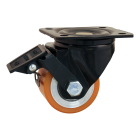 Novio serie 29-26 Zwenkwiel geremd met plaatbevestiging - Ø75 mm - kogellager - PU/TPU - 229.076.266.600