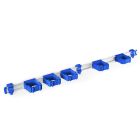 Toolflex ONE Aluminium rail met 5 gereedschapshouders - 940 mm - Ø15-35 mm - blauw