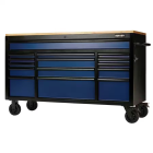 Bunker Gereedschapswagen/werkbank - 15 lades - 155 cm - blauw - 27336