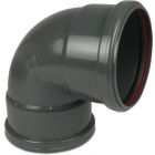 Redi riool PVC-U bocht 87° - Ø110 t/m Ø315 mm - SN4, KOMO/BENOR - 2x manchet