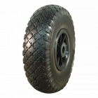 Novio Steekwagenwiel PU volrubber - 3.00-4 - 2.10-4 - rollager - asgat Ø20 mm - NL75 mm - kunststof velg - zwart