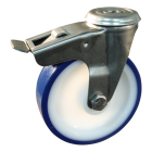 Novio serie 27-30 Zwenkwiel geremd met boutgat - Ø100 mm - glijlager - PU/TPU - 227.101.300.501