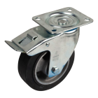 Novio serie 10-15 Zwenkwiel geremd met plaatbevestiging - Ø125 mm - kogellager - rubber/TPE- 210.126.156.500