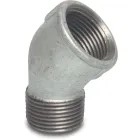 Profec Knie 45° nr. 121 - gietijzer gegalvaniseerd - 25 bar - binnendraad x buitendraad