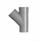 HWA PVC T-stuk 45° - grijs - 2x mof x 1x verjongd
